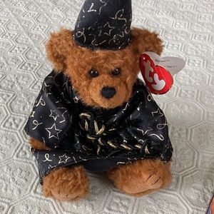 TY Bear MERWYN The Attic Collection articulated magician bear gift set with book